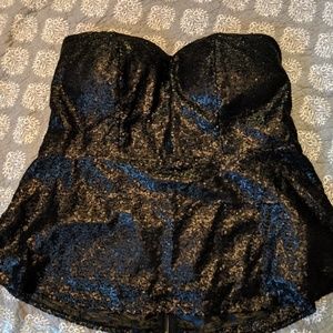 Torrid Black Sequin Peplum Top!